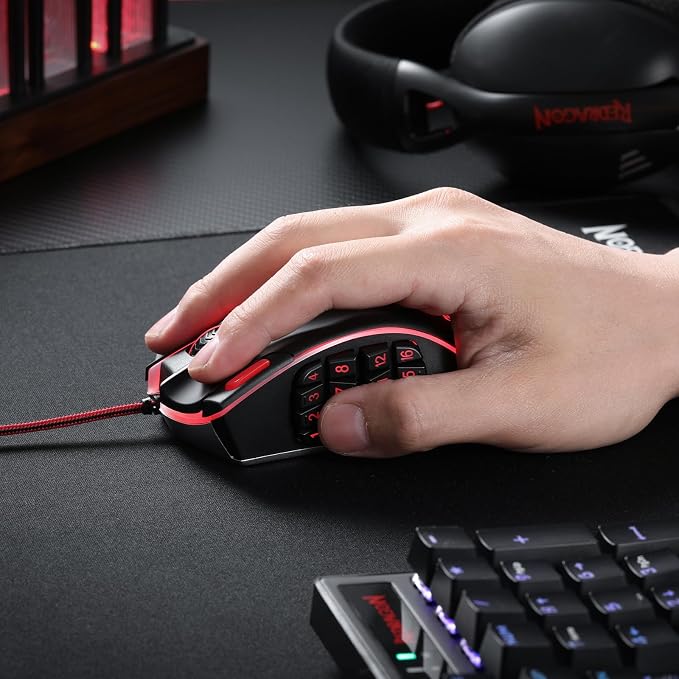 Redragon M990 Wired RGB MMO Gaming Mouse 32000 DPI Remapping Keys | Stable Lag-Free Connection, Redefine Keybinding Macro, Vibing Backlight, Ergonomic Grip Body Comfort - Image 7