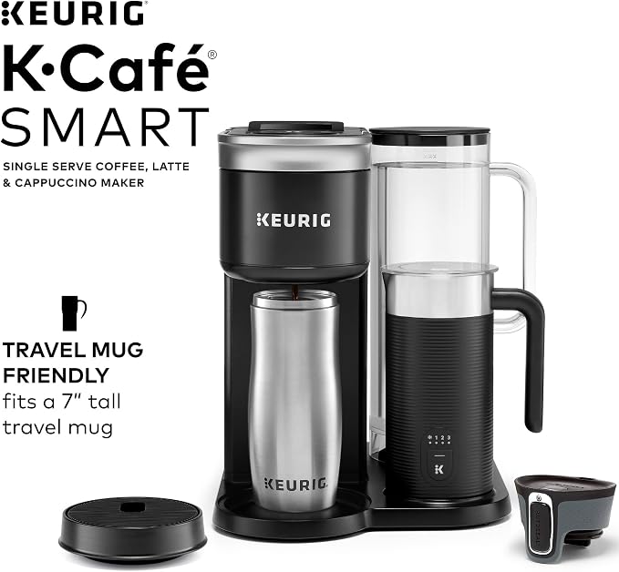 Keurig K-Café SMART Single Serve Coffee Maker with WiFi Compatibility, Latte and Cappuccino Machine with Built-In Frother, 6 Brew Sizes, Black | WIFI Brewid Smart Brewing, Built-in Milk Frother for Lattes and Cappuccinos, 6 Brew Sizes, K-Cup Pod Compat... - Image 15