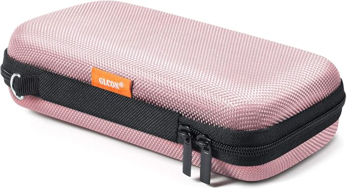 Cell Phone Carrying Case - Portable Hard EVA Charger Case - High Protection Small Zipper Travel Pouch Storage Bag Electronic Organizer for Battery, GPS, Hard Drive, Charging Cable, Cord - Pink by GLCON