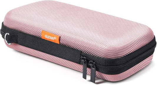Cell Phone Carrying Case - Portable Hard EVA Charger Case - High Protection Small Zipper Travel Pouch Storage Bag Electronic Organizer for Battery, GPS, Hard Drive, Charging Cable, Cord - Pink by GLCON