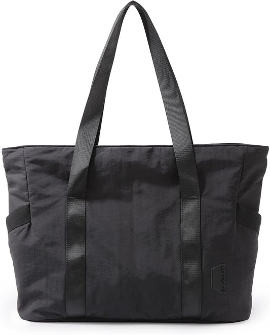 BAGSMART Tote Bag for Women, Tote Bag with Zipper Work Tote with Compartments Nurse Shoulder Hanbag for Travel, Gym by BAGSMART