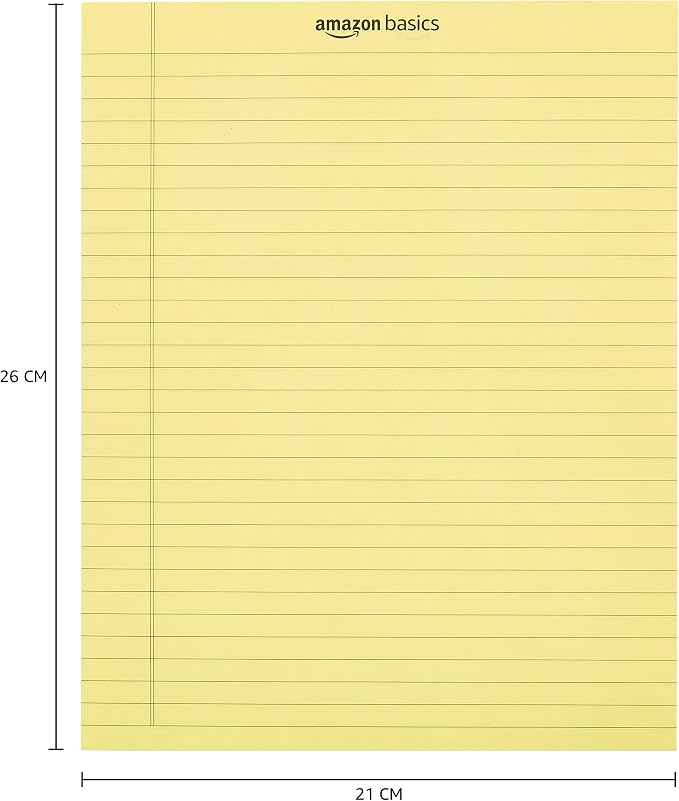 Amazon Basics Legal/Wide Ruled 8.5 x 11.75 inch Legal Pad, Canary, 72 Count (Pack of 12), 50 sheets per pad, 6 packs per carton - Image 9