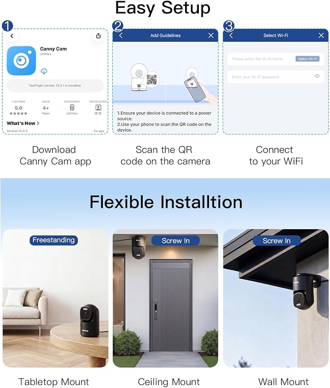 VIMTAG 2.5K 4MP Outdoor Security Camera, Pan/Tilt WiFi Home CCTV Camera, 360° View & Motion Tracking, Color Night Vision, 2-Way Audio, AI Detection Alarm, IP66, Cloud & SD Card Storage, Works w/Alexa - Image 13