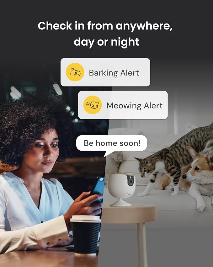 Furbo Mini Pet Camera: Basic See & Talk Features, No AI Alerts, No Subscription Required, Pet Security Cam w/Barking/Meowing Alerts, Rotating View, 2-Way Audio, Smart Home Monitoring - Image 7