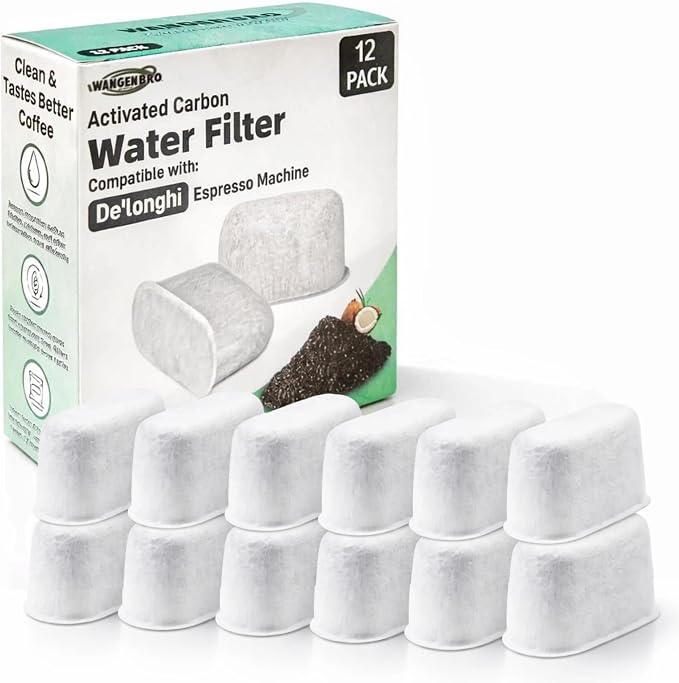 12 Pack Activated Charcoal Water Filter for Delonghi Espresso Machine COM530M, COM532M, BCO430 and More | Compatible with Delonghi Filter Replacement Accessories 7313285779 by Unknown