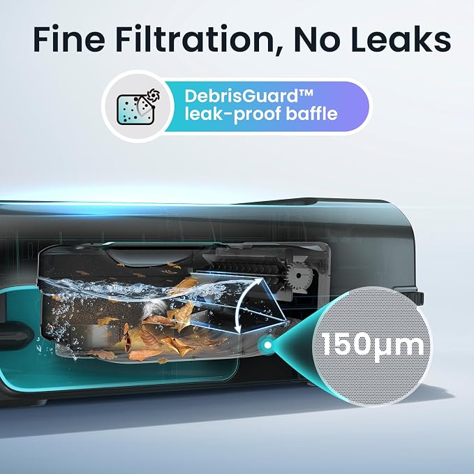 AIPER EcoSurfer S2 Solar Powered Pool Surface Skimmer Robot with APP Support, 24/7 Continuous Cleaning, Dual Charging Modes, Smart Obstacle Avoidance, 150-um Filtration, OTA Upgrade, Blue - Image 5
