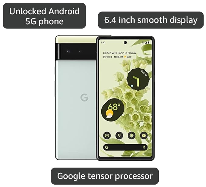 Google Pixel 6 – 5G Android Phone - Unlocked Smartphone with Wide and Ultrawide Lens - 256GB - Sorta Seafoam - Image 3