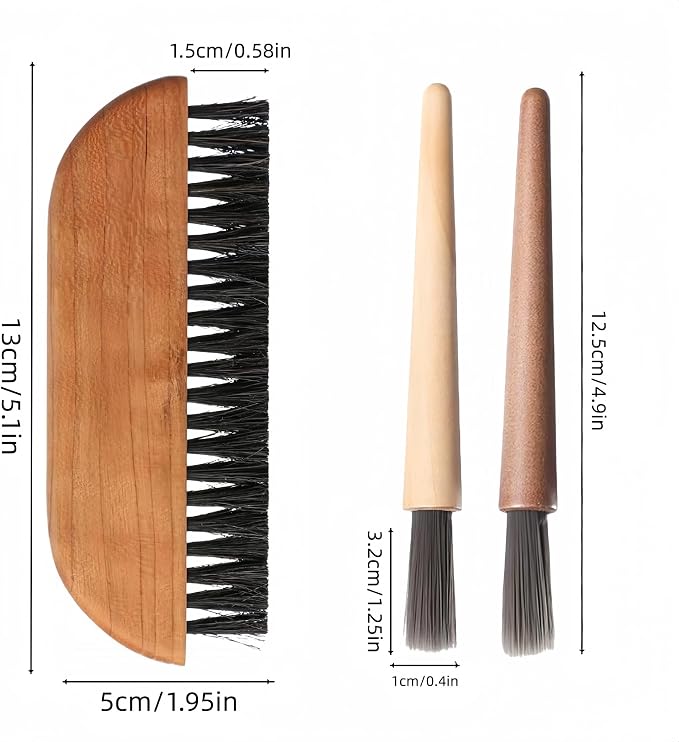 3-Piece Coffee Brush Grinder Cleaning Tool Household Cleaning Brush Set For Removing Coffee Grounds and Table Top Bar Coffee Powder - Image 2