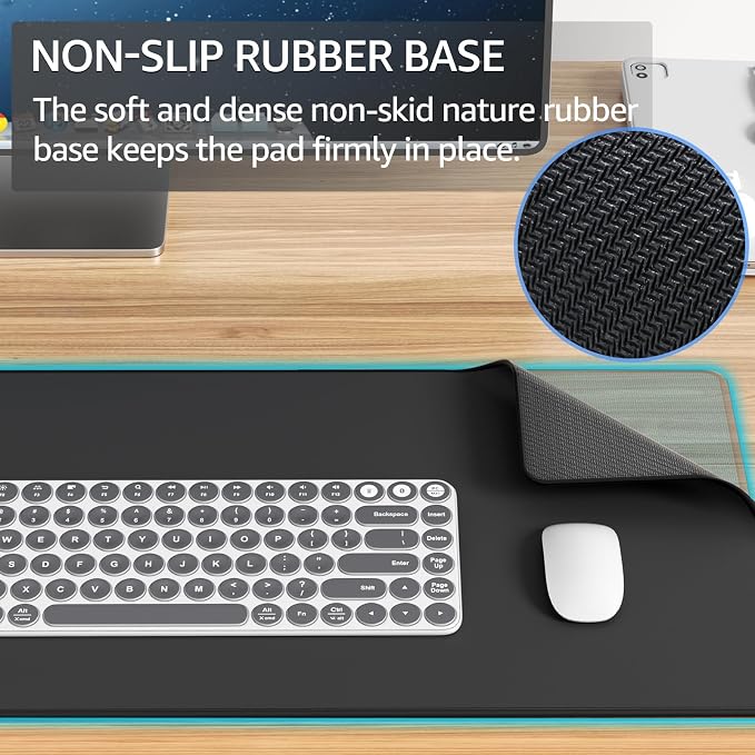 KTRIO Large Gaming Mouse Pad Desk Mat for Gamer, 31.5" x 15.7", Black, XXL | Extended Size Design, Superior Micro-Weave Cloth, Non-Slip Rubber Base, Durable Stitched Edges, Water-Resistant Coating - Image 4