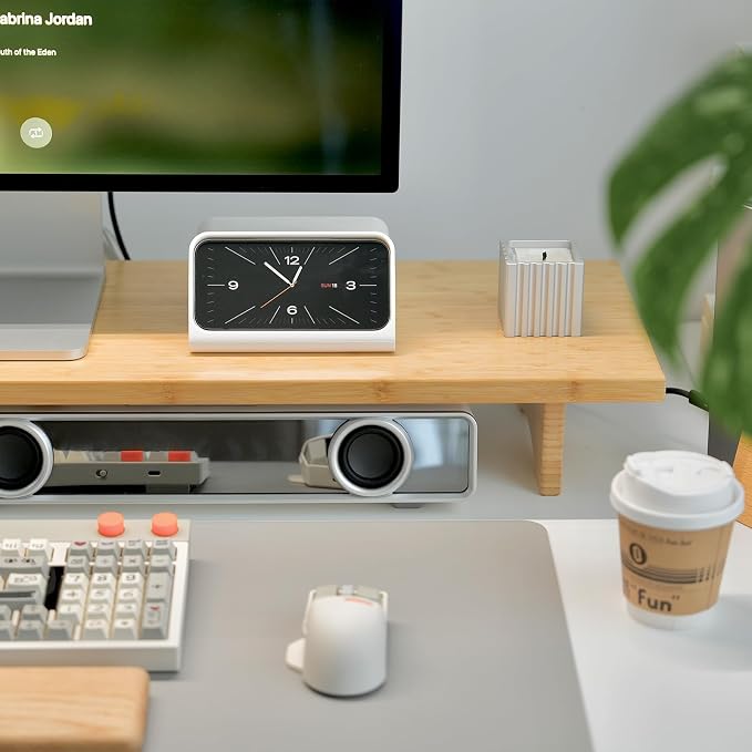 Bamboo Dual Monitor Stand Riser Natural, 2-Tier Desk Monitor Riser for 2 Monitors, Supports for PC Computer Monitor, Printer, Heavy TV Riser up to 300 lbs - Image 5