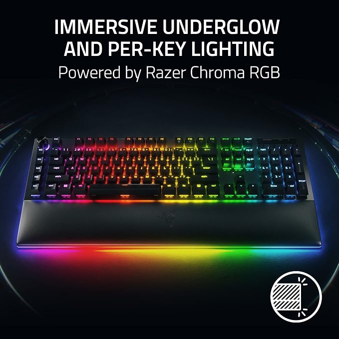 Razer BlackWidow V4 Pro Wired Mechanical Gaming Keyboard, Orange Switches | Tactile & Quiet Switches, Doubleshot ABS Keycaps, Command Dial, 8 Dedicated Macro Keys, RGB, Snap Tap, Magnetic Wrist Rest - Image 3