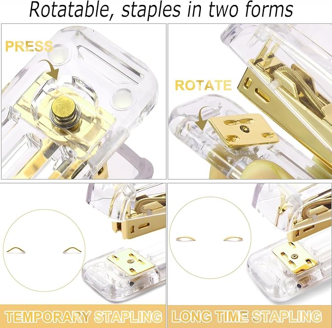 Gawsey Gold Desk Organizers and Accessories with Desk Organizer 360° Rotating Pen Holder and Office Supplies, Cute Stationery Supplies Set - Image 3