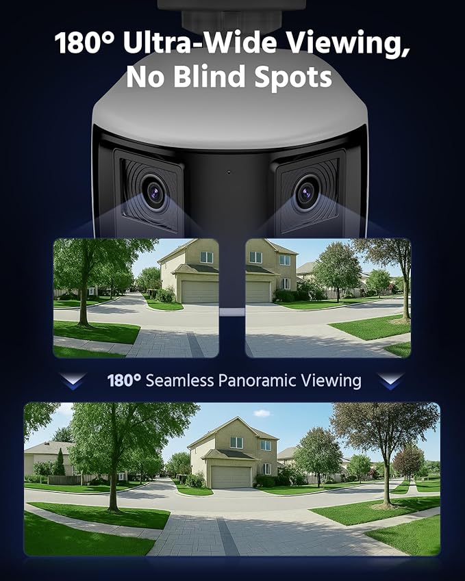 ANNKE FCD800 4K 8MP Dual-Lens PoE Security Camera, 180°Panoramic View, Smart Light Color Night Vision, Two-Way Audio, Light&Sound Alarm, AI Human/Vehicle Motion Detection, IP67 Weatherproof - Image 2