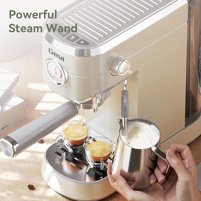 Gevi 20Bar Espresso Machine,Compact Coffee Maker with Adjustable Steam Wand | Removable Water Tank; Include Necessary Accessories; Can Make Americanos、Latte; Easy to Clean and Maintain; - Image 5