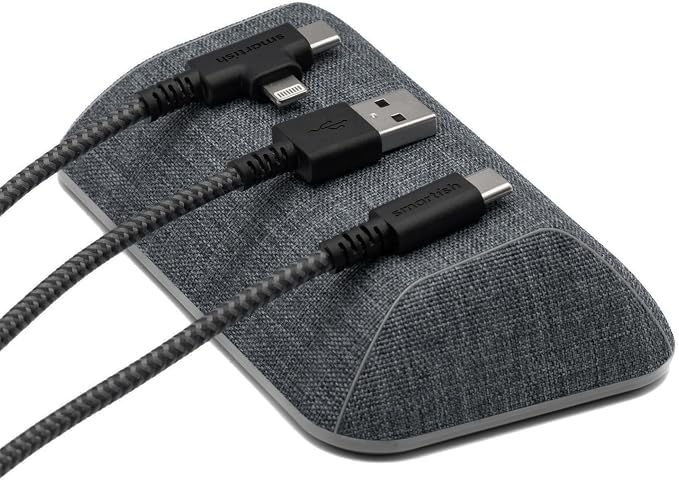 Smartish® Magnetic Cord Holder - Bigger Cable Wrangler Organizer with Magnet Clips for Charger Management on Desktop, Nightstand - Holds 6+ Cables - No. 2 Pencil Gray by Smartish-PhoneCasesandStuff