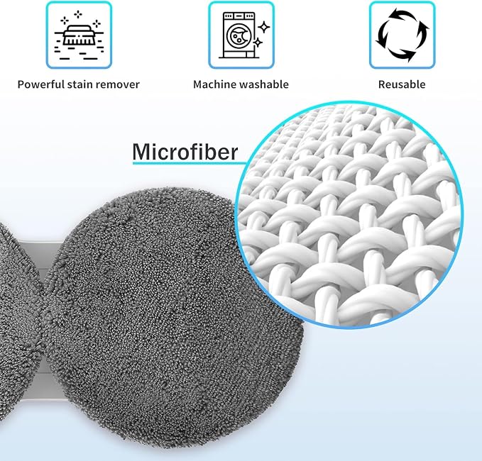 12 Pieces Microfiber Replacement Pads for W2/W3/X1 Window Cleaners, Reusable, Machine Washable (12) - Image 4