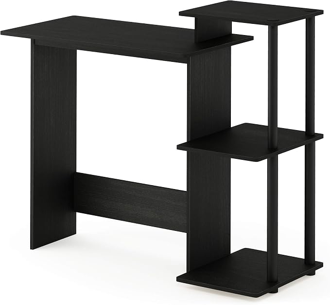 Furinno EFFICIENT Desk, 28.6" Wide Gaming Desk with 3 Open Side Shelves, Laptop Notebook Computer Desk, Office Desk for Home Office, Study Room, Dorm, Bedroom, Americano - Image 5
