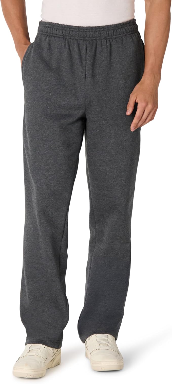 Amazon Essentials Men's Relaxed Straight Leg Fleece Open Bottom Sweatpant (Available in Big & Tall) by AmazonEssentials