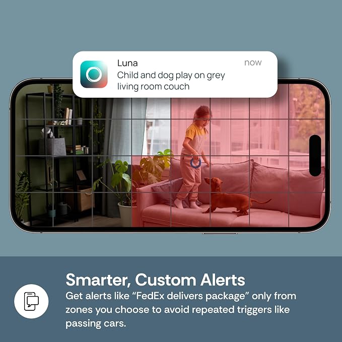 Luna 2K Indoor Cameras for Home Security, 2.4GHz & 5GHz WiFi, 360-Degree Pan-Tilt, Built-in Spotlight, Human Auto Tracking, Siren, Pet/Dog/Baby Camera with Phone app, White (2026 Upgrade Version) - Image 5