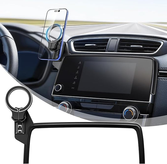 Car Phone Holder for Honda CRV 2017 2018 2019 2020 2021 2022: Magnetic Screen Cell Phone Mount for CR-V 5/7 Inch Touchscreen Accessories - 360° Rotation Compatible with MagSafe for iPhone Samsung by pop-tech