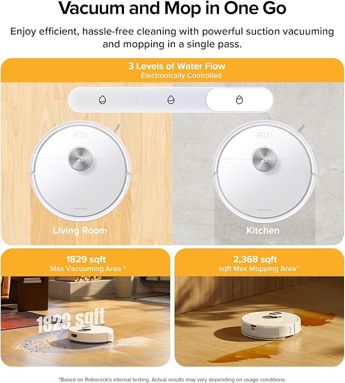 roborock Q7 M5+ Robot Vacuum and Mop, Up to 7-9 Weeks Self-Empty, 10000Pa | Upgraded from Q5 Max+, Dual Anti-Tangle System for Pet Hair & Carpet, PreciSense LiDAR Navigation, App Control, White - Image 5