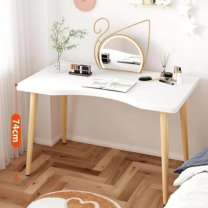 Modern White Wooden Computer Table, 40" L x 20" W x 30" H inches – Durable and Stylish Desk for Home Office, Bedroom, or Study - Image 9