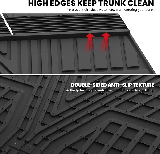 LASFIT Floor Mats & Trunk Mat with Backrest Mat for Honda Pilot 2023-2025 2026, Split & One-Piece Foldable Seating All Weather TPE Floor Liners 1st & 2nd & 3rd Row & Cargo Mat with Seatback Mat, Black - Image 5