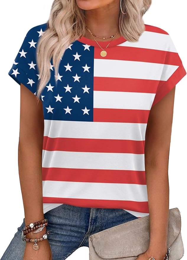 Alaroo Womens Summer Tops Short Sleeve Shirts Crew Neck Tshirt Cute Trendy Tunic Blouses (S-3XL) by Alaroo