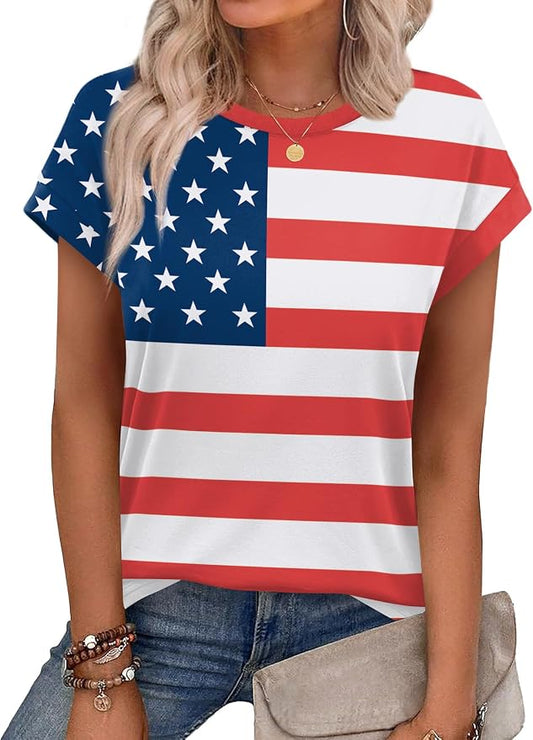 Alaroo Womens Summer Tops Short Sleeve Shirts Crew Neck Tshirt Cute Trendy Tunic Blouses (S-3XL) by Alaroo