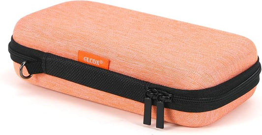 Light-Orange Small Carrying Case Universal Travel Case for Sandisk, Samsung SSD, Earbuds, Cable, Hard Disk, MP3 Player - Portable Storage Pouch Bag - Shockproof Electronic Accessories Organizer by GLCON