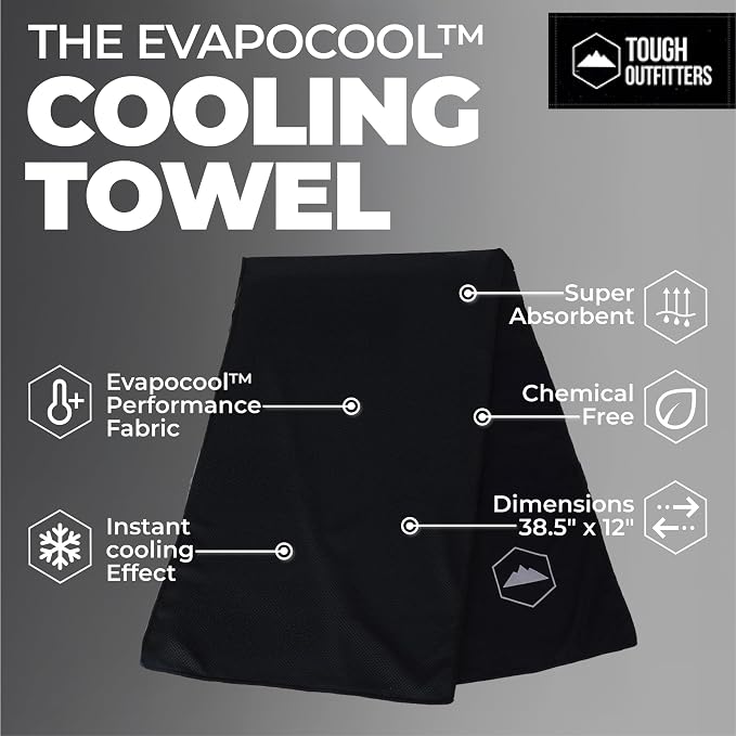Tough Outdoors Cooling Towel - Cooling Towels for Neck & Face - Ice Wrap & Sweat Rag for Camping Gym Yoga & Sports - Workout Towel for Gym Sweat - Cool Towels for Extreme Heat - 4 Pack - Image 4