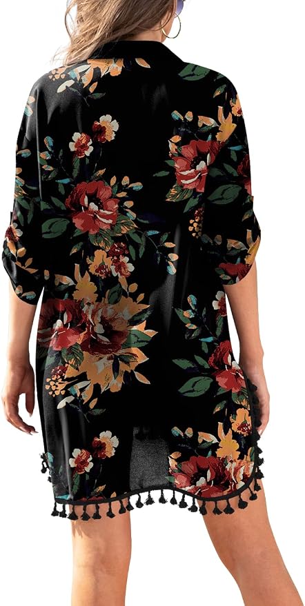 Yincro Women Swimsuit Cover Up Shirt 2026 Tassel Beach Bathing Suit for Swimwear Bikini Dress - Image 3