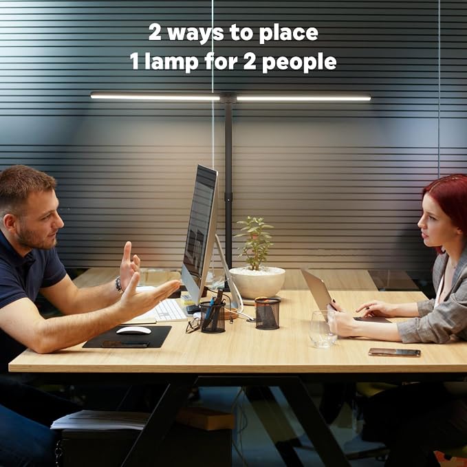 LED Desk Lamp for Home Office, 24W Computer Desk Light with Remote Control, Bright Table Lamp with Clamp Dimmable Tall Desktop Lighting with Bendable Gooseneck, Double Head, Black - Image 9
