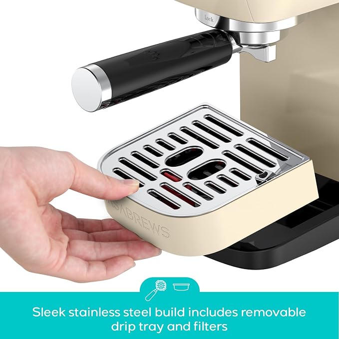 CASABREWS 3700 Essential Espresso Machine, Stainless Steel Espresso Maker | 20-Bar Italian Pump, Powerful Steam Wand, 43.9oz Removable Water Tank, Compact Espresso Maker for Home, Cappuccino & Latte - Image 5