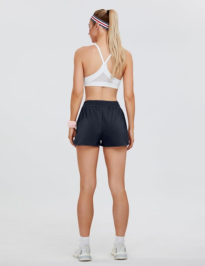 Blooming Jelly Women's Quick-Dry Running Shorts Workout Sport Layer Active Shorts with Pockets 1.75" - Image 2