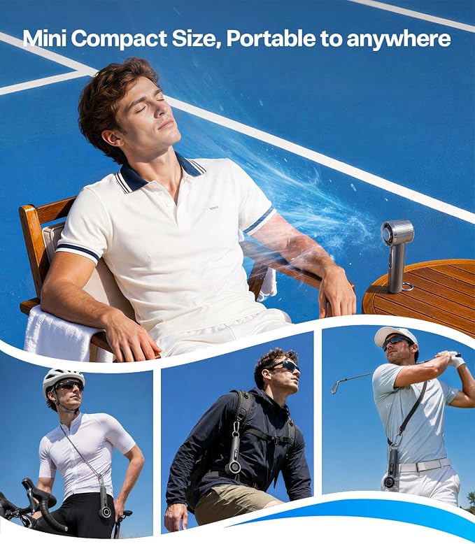 TORRAS COOLiFY iva Handheld Fan with Ice Cooler, [Chill by 50°F], 0-100 Adjustable Speed, Super Mini Powerful Portable Fan 4900mAh Rechargeable, Hand Fans for Travel Essentials,Charcoal - Image 5