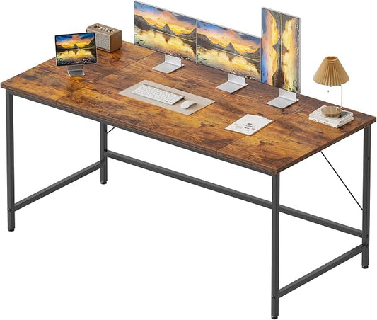 Mericonia 55x20 Inch Computer Desk, 0.6" Thick Small Office Table | Modern Simple Style, Study & Writing Table for Home Bedroom Work, Brown by MERICONIA