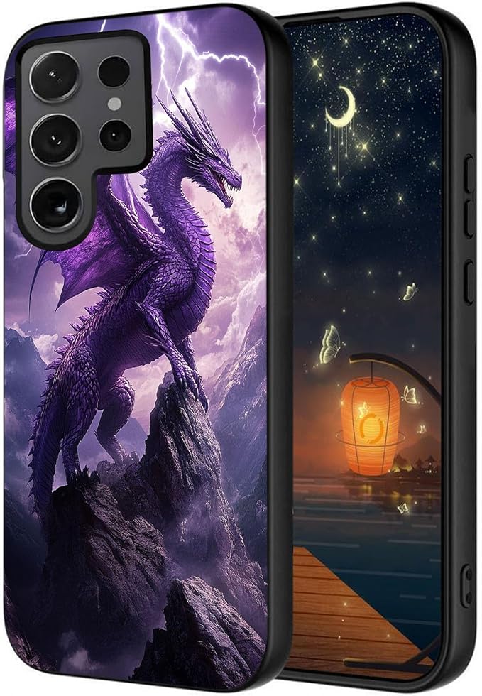 Designed for Galaxy S25 Ultra Phone Case,Slim Silicone Shockproof Protective Case for Galaxy S25 Ultra 6.8 inch,Purple Dragon by Unknown