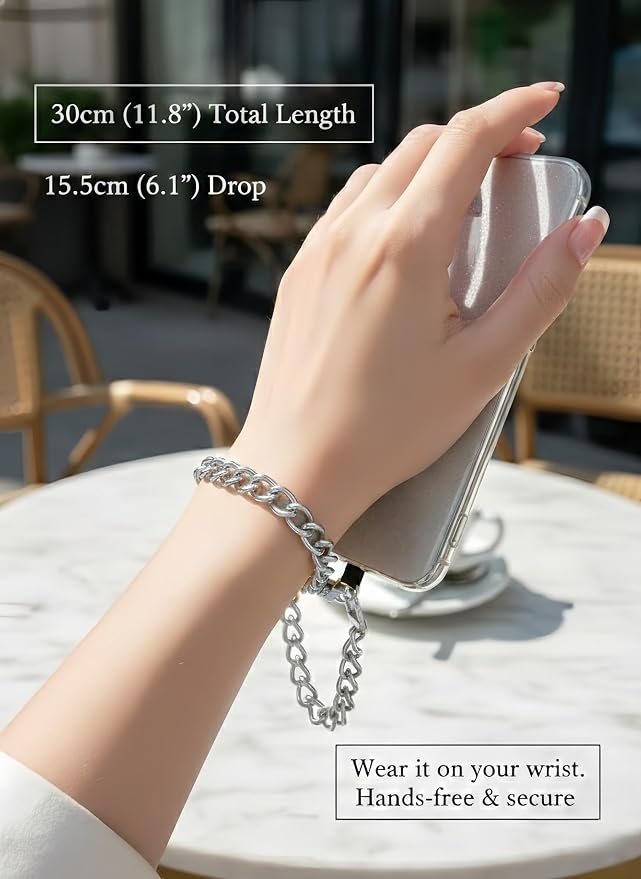 Metal Phone Wrist Lanyard Lightweight Aluminum Cellphone Strap Wristlet Classic Metal Phone Chain for Women and Men - Image 2