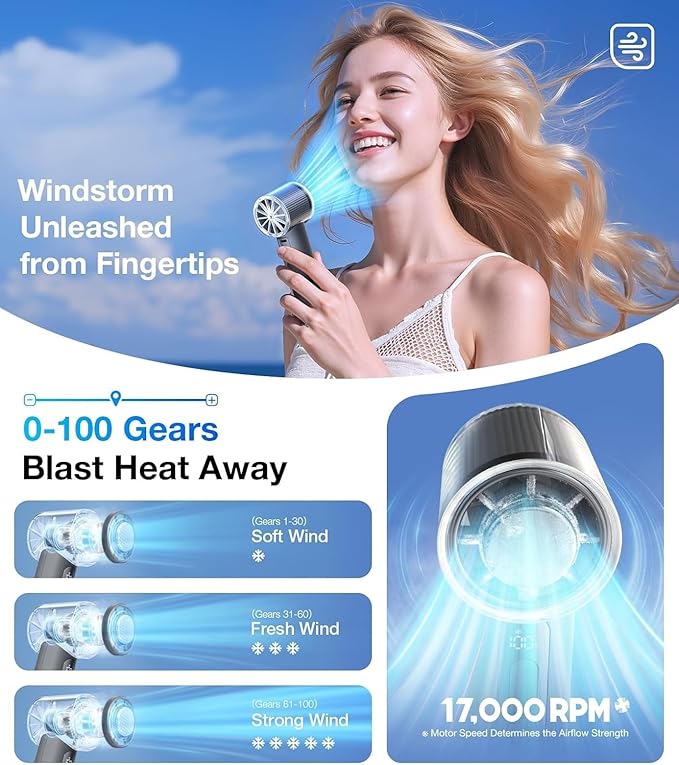 TORRAS COOLiFY iva Handheld Fan with Ice Cooler, [Chill by 50°F], 0-100 Adjustable Speed, Super Mini Powerful Portable Fan 4900mAh Rechargeable, Hand Fans for Travel Essentials,Charcoal - Image 4