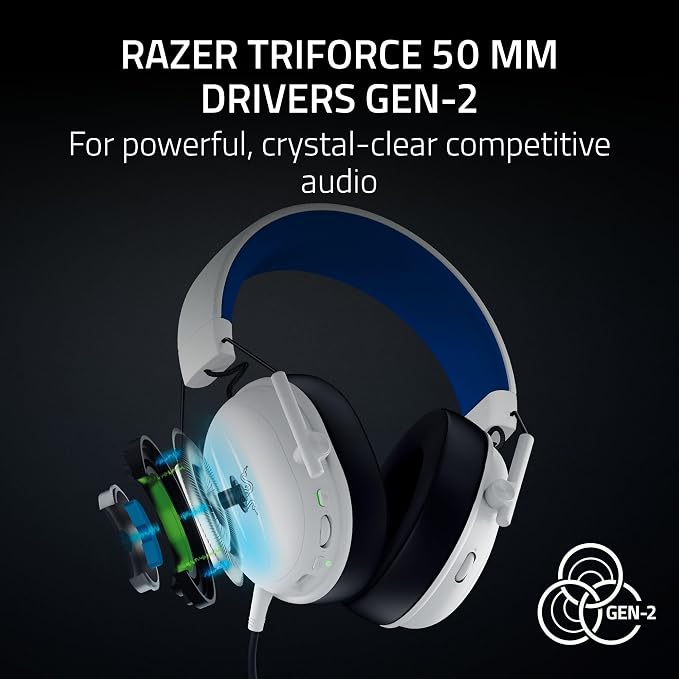 Razer BlackShark V3 X HyperSpeed Wireless PS5 Gaming Headset, White | 50mm Drivers, Cardioid Mic, 2.4 GHz, Bluetooth, Works with PC, Mac, Nintendo Switch, Smartphone, 70 Hr Battery - Image 3