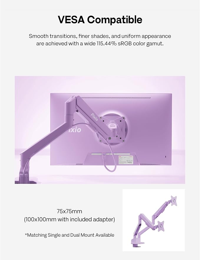 Pixio PX246 Wave Purple 24 inch 120Hz Refresh Rate FHD 1080p Resolution IPS Panel 4ms GTG Response Time Gaming Monitor with Adaptive Sync - Image 7