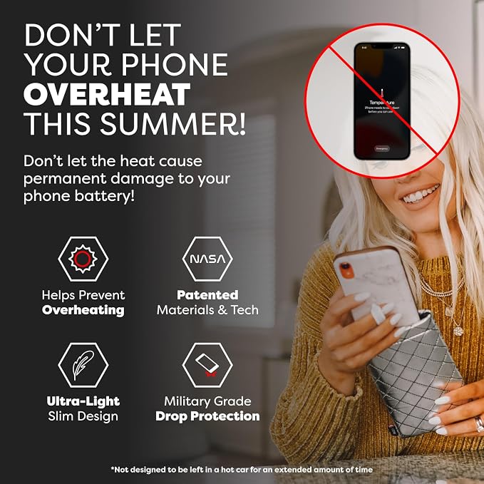 PHOOZY Apollo II Thermal Phone Case with NASA-Derived Technology - Extends Battery Life 4X in Hot or Cold Weather - Military Grade 8-Foot Drop Protection Insulated Pouch - Medium Silver - Image 4