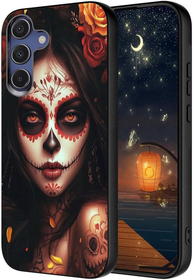 Designed for Galaxy S25 FE Phone Case,Slim Silicone Shockproof Protective Case for Galaxy S25 FE 6.7 inch,Day of The Dead Girl Art by Unknown