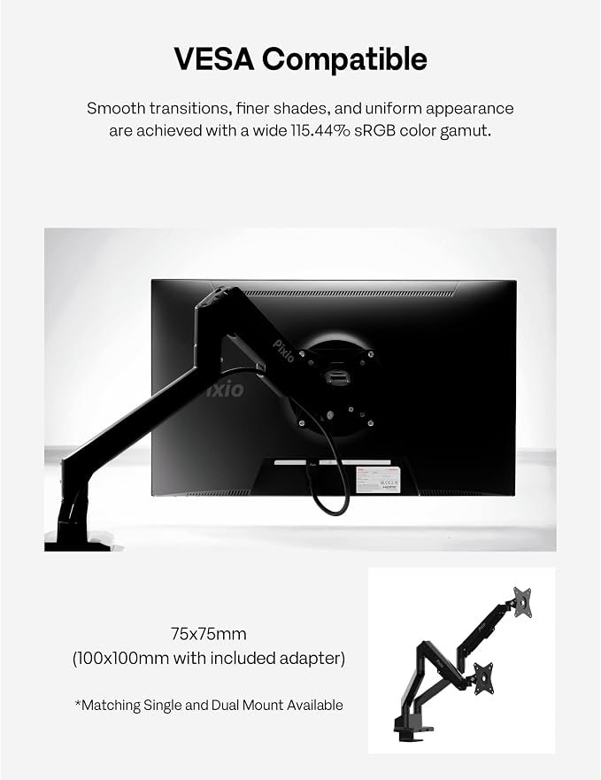 Pixio PX246 Wave 24 inch 120Hz Refresh Rate FHD 1080p Resolution IPS Panel 4ms GTG Response Time Gaming Monitor with Adaptive Sync - Image 7