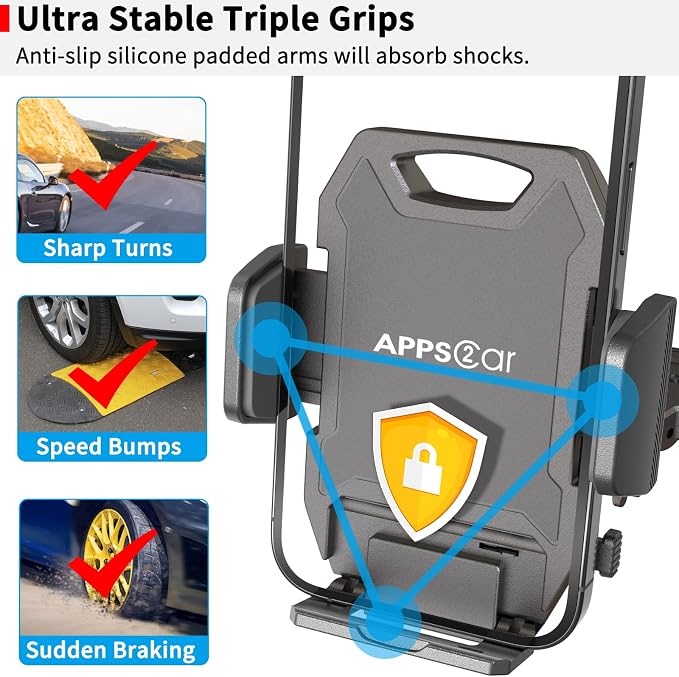 APPS2Car Sturdy CD Slot Phone Mount with One Hand Operation Design, Hands-Free Car Phone Holder Universally Compatible with All iPhone & Android Cell Phones, for Smartphone Mobile - Image 7
