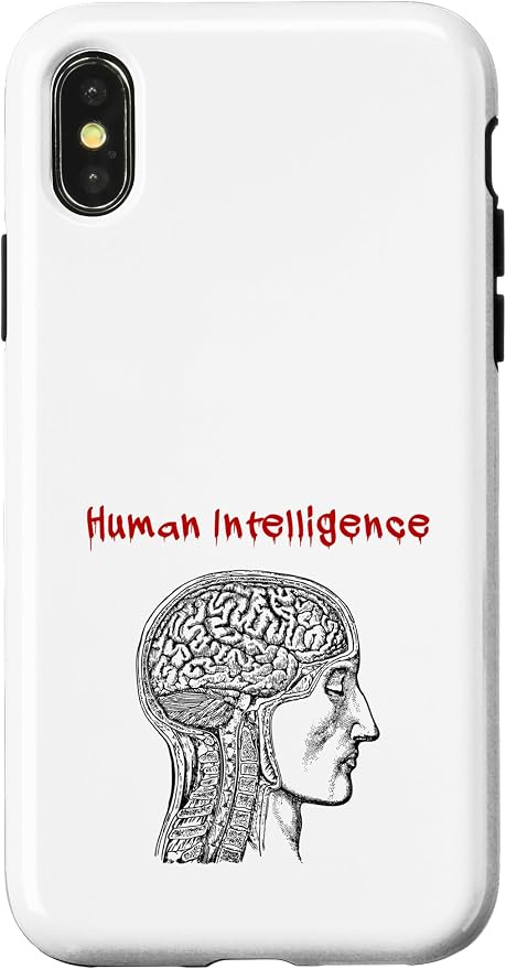 Human Intelligence (Anti Ai Statement & Head Graphic) Case for iPhone X/XS by Unknown