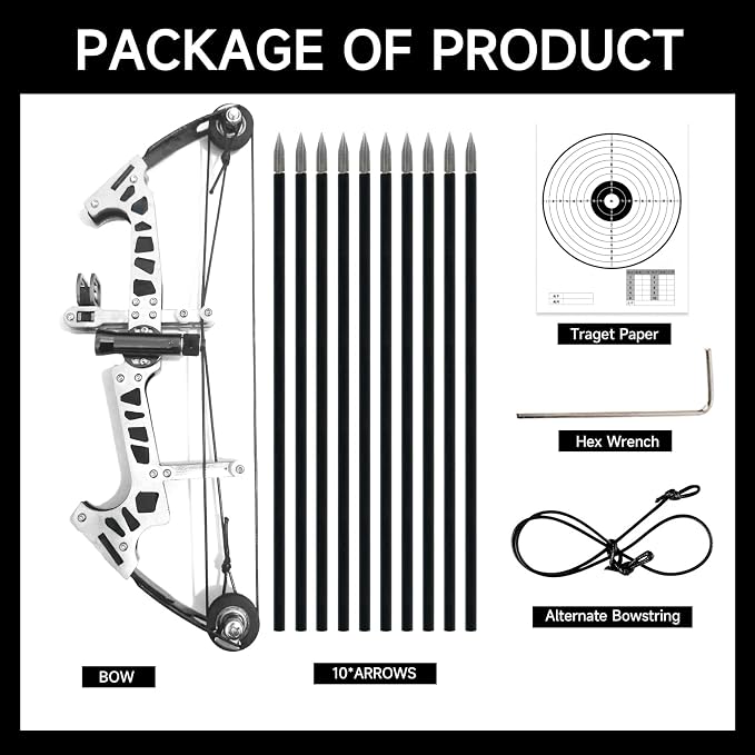 Archery Bow Set Left and Right Hand Compound Bow Hunting Bow Metal Material Catapult RH/LH for Practice Archery - Image 2