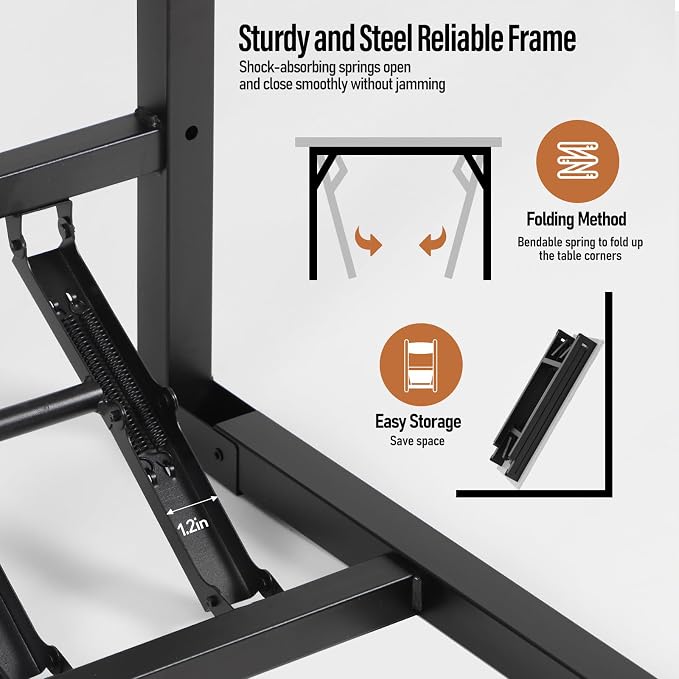 Panana Small Foldable Computer Desk, 31.5 inch Folding Home Office Desk for Small Spaces, Modern Simple Style for Home, Office, Study, Writing, No Assembly Required (Black, 31.5" x 15.7") - Image 8