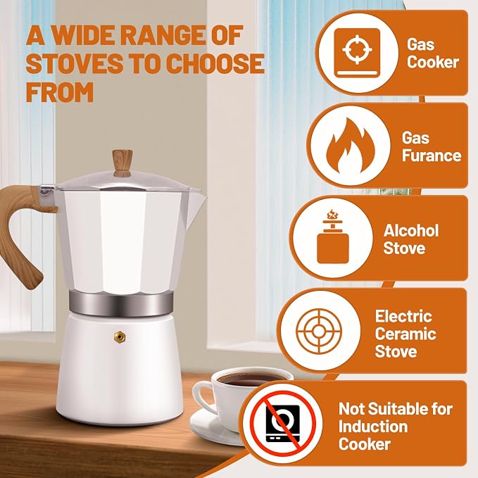 12 Cup Aluminum Espresso Stovetop Moka Pot Express Coffee Maker Percolator Italian Classic Mocha Coffee Machine for Italian and Cuban Cafe Brewing for Home & Camping 600ml 20oz - Image 4